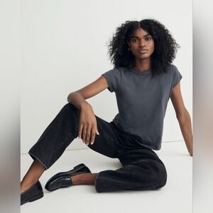 Madewell Plus Softfade Cotton Perfect Vintage Tee Coal Size 2X